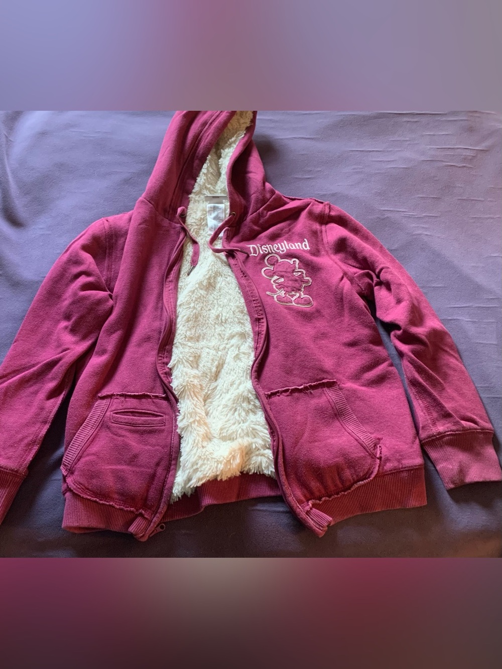 Disneyland 55th Anniversary Sherpa-Lined Full-Zip Hoodie Jacket for Girls Size L